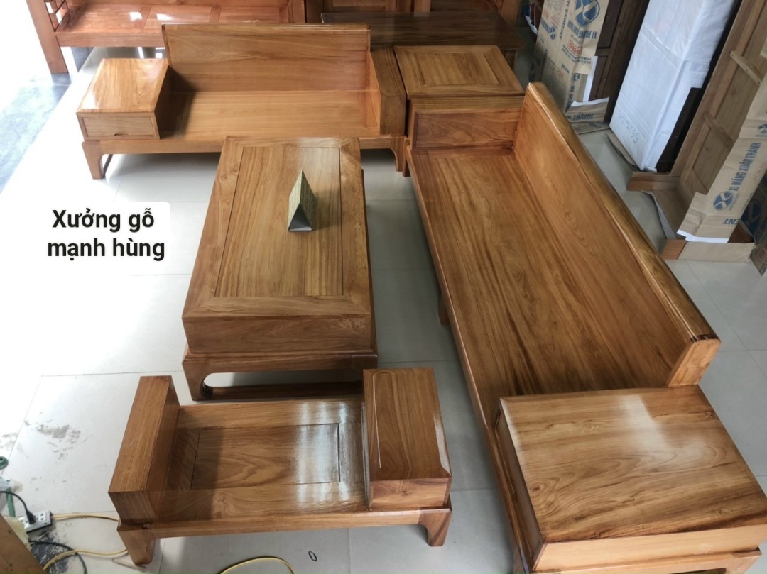 Bộ sofa gỗ gõ đỏ sai lớn 2 văng G01