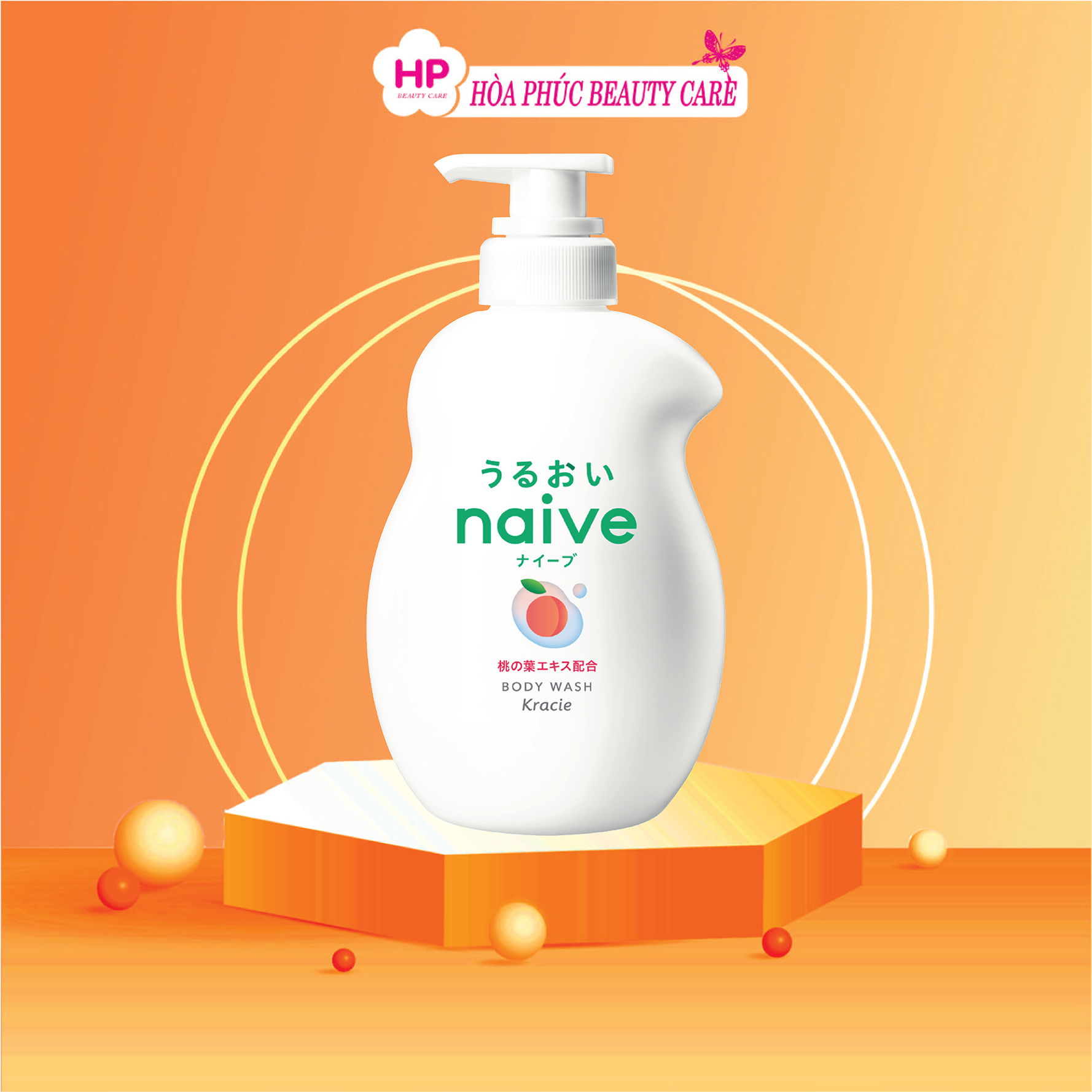 Sữa Tắm Chiết Xuất Từ Lá Đào Kracie Naive Body Wash( Peach Leaf) 530ml