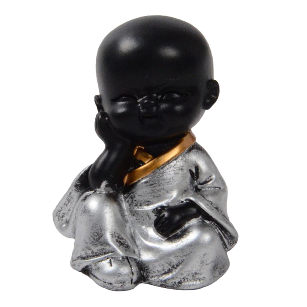 Ceramic Small Buddha Statue Monk Figurine Tea pet Ornaments Style01