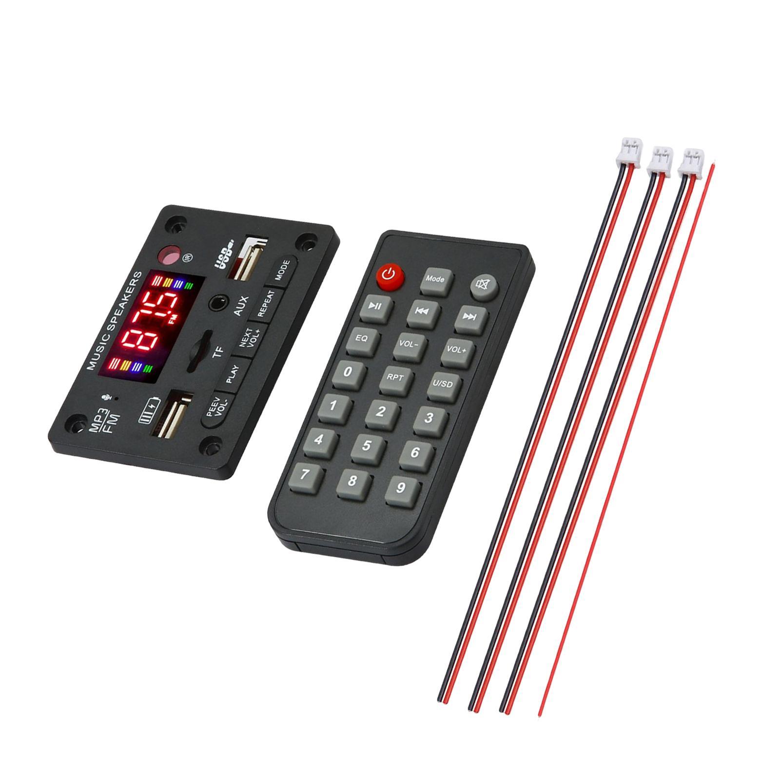 BT 5.0 MP3 Player Decoding Board 2x40W W/ Remote Control for DIY Speaker