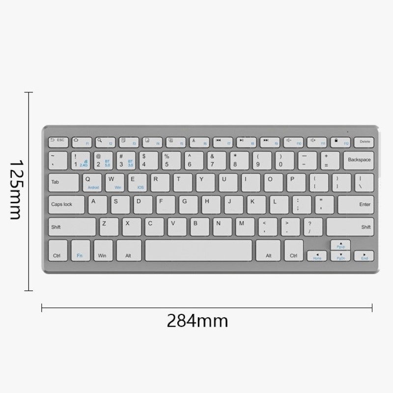 Bộ Bàn phím không dây mini K19 - đa kết nối bluetooth 5.0 + 3.0 + Usb wireless 2.4G hàng nhập khẩu