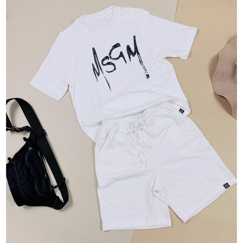 Set Combo Bộ Lửng Nữ Quần Đùi Áo Thun Cotton Quần Da Cá Mềm Mịn _ Bộ Áo Thun Quần Lửng Cá TínhHàn Quốc 2020