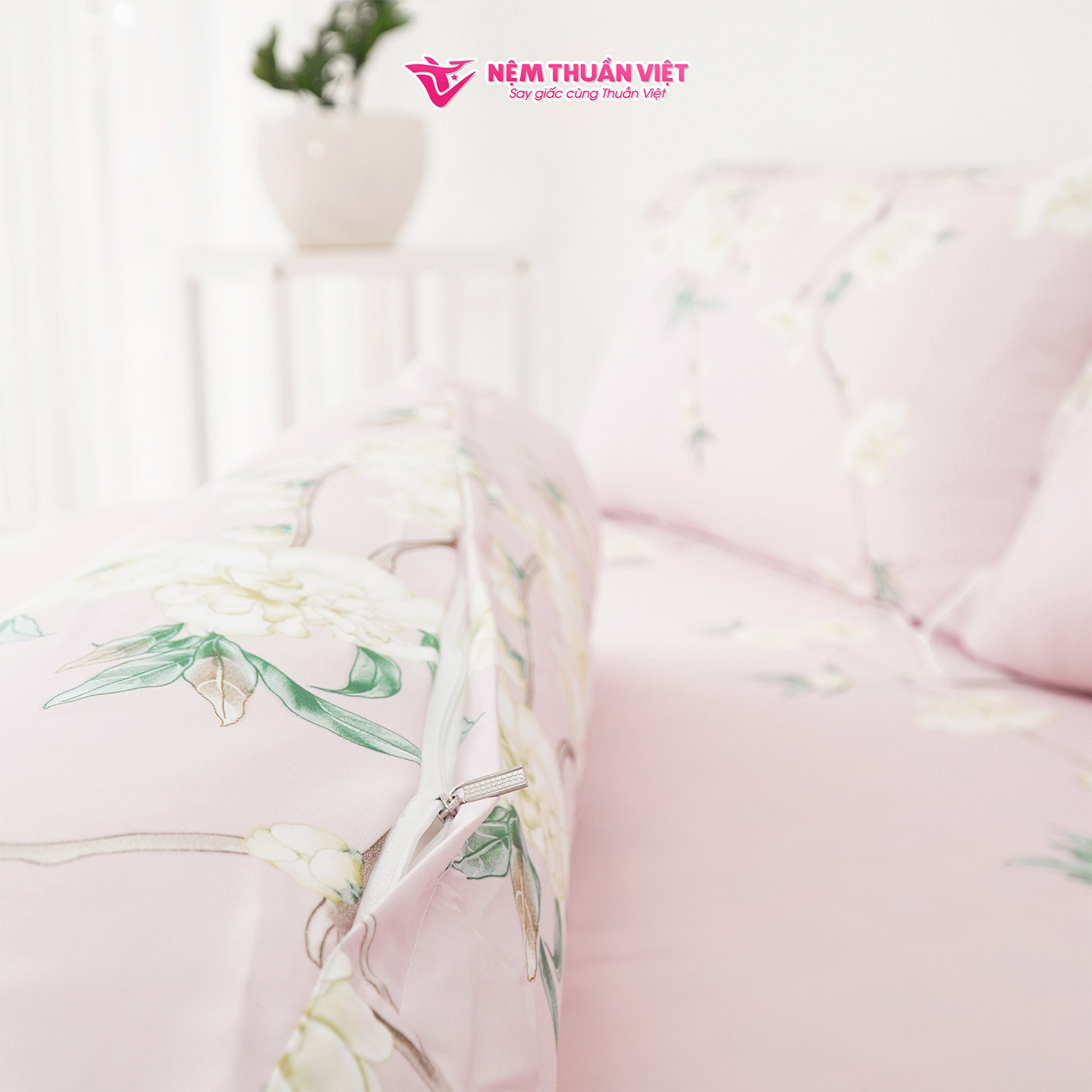 Chăn Mền Tencel Thuần Việt Cao Cấp -  Hoạ Tiết Hoa Mẫu Đơn Hồng TVM09 180x200