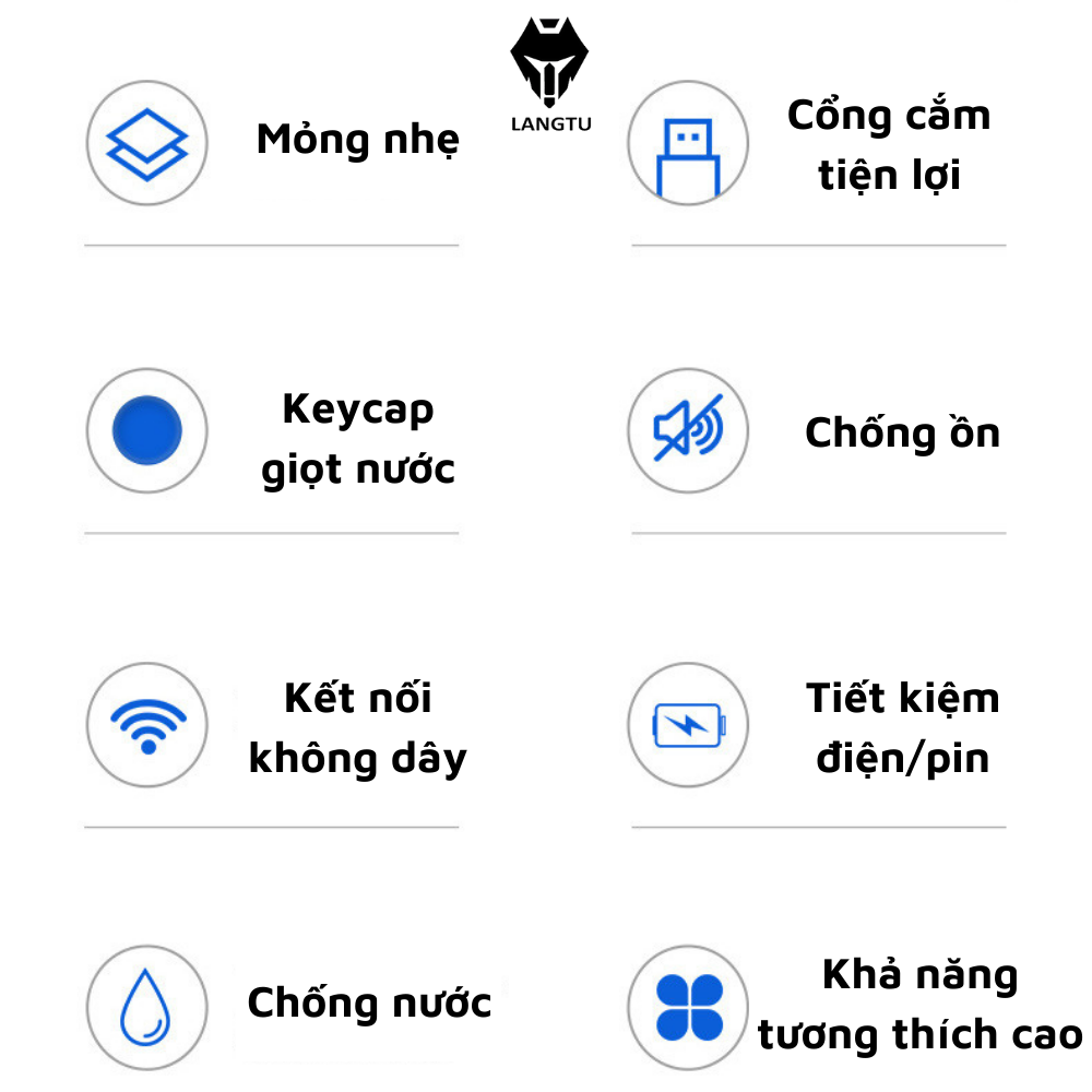 Bàn Phím Giả Cơ Không Dây Wireless LT400 LANGTU Ban Phim Chơi Gaming Kèm Chuột Hàng Chính Hãng