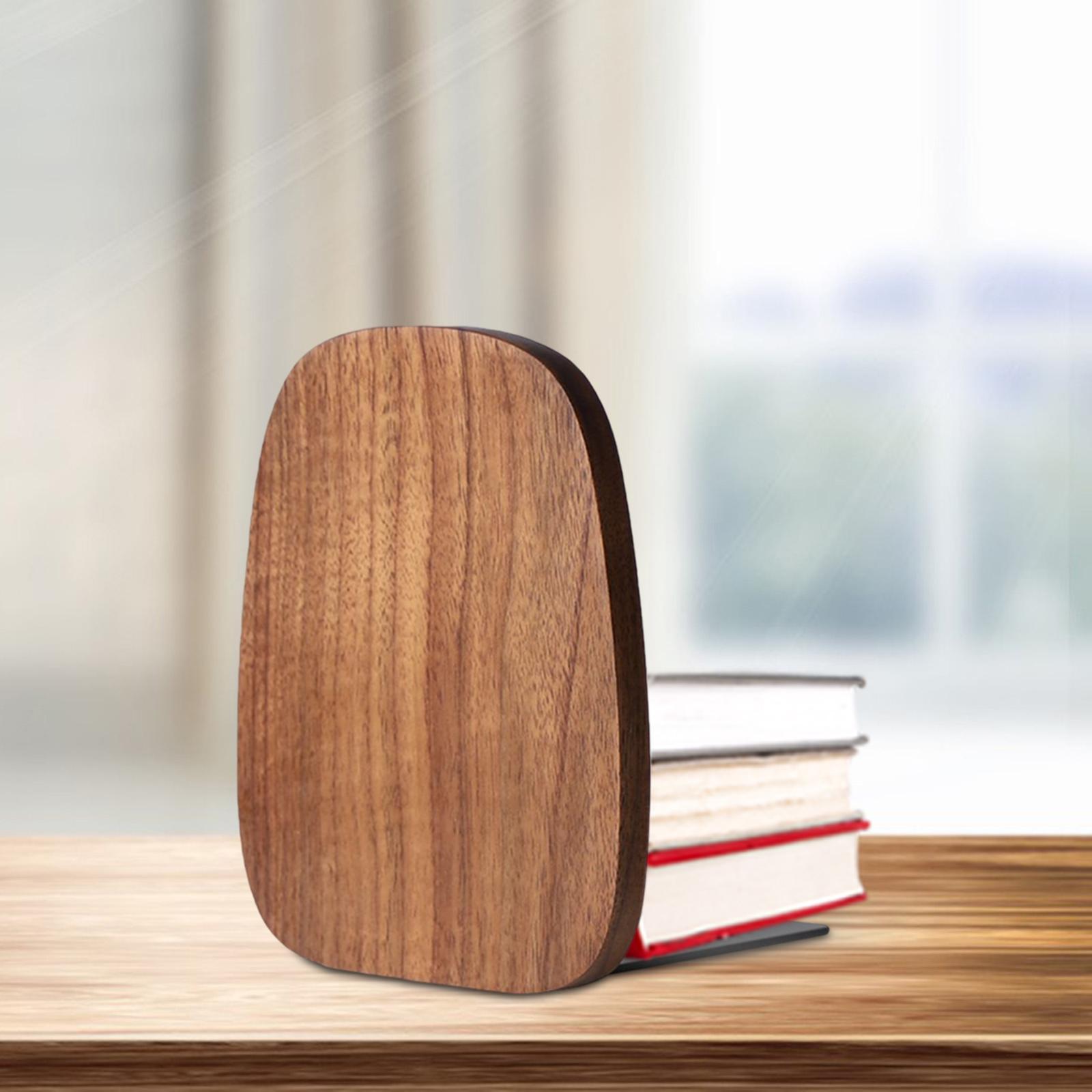 Books Stopper Book Support Wooden Bookends for Bedroom Office Office Workers
