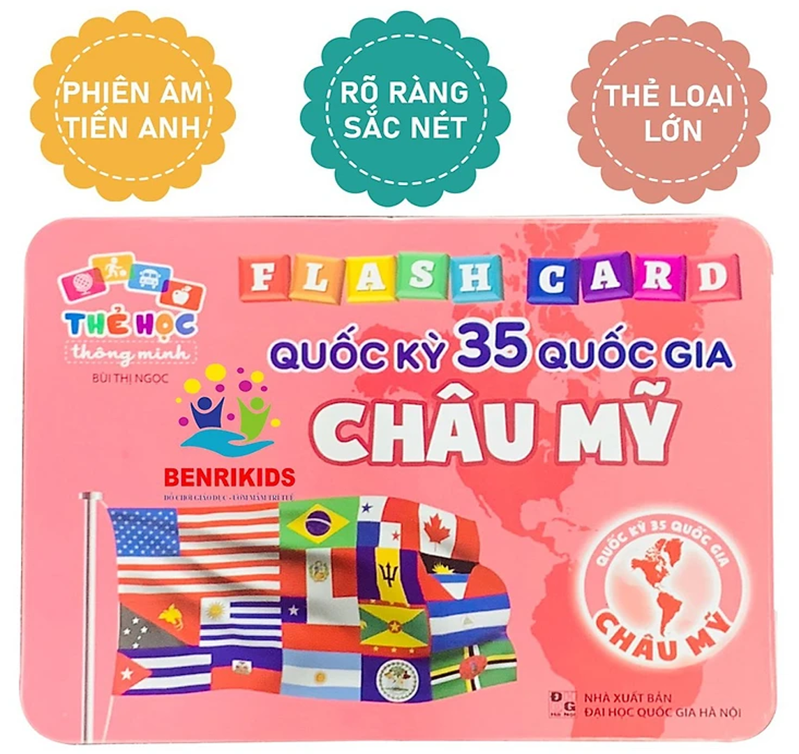 Flashcard Cờ Các Nước, Quốc Kỳ Các Quốc Gia Trên Thế Giới - Flashcard Song Ngữ Anh - Việt Cho Bé, Kèm File Nghe