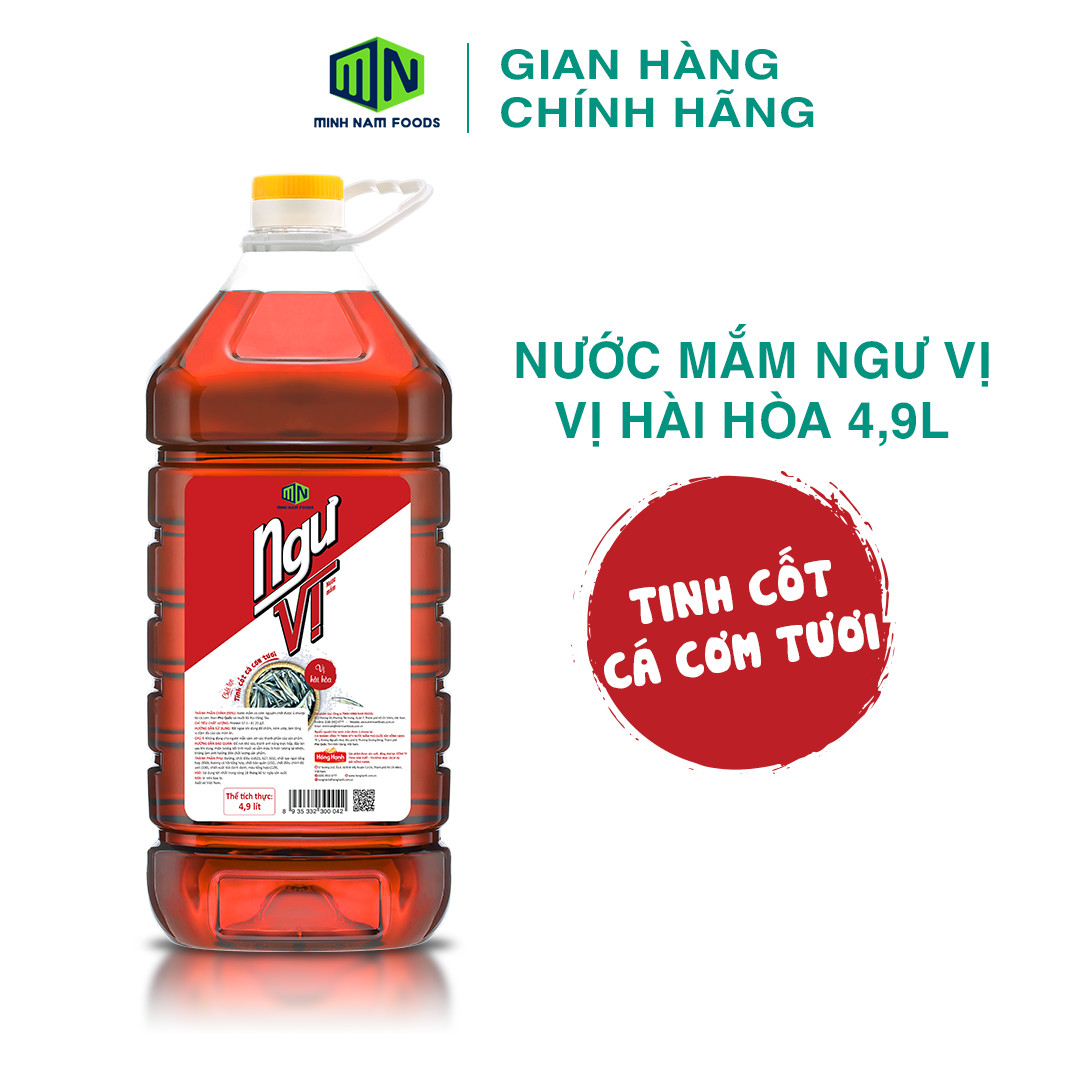 COMBO Nước Mắm Phú Quốc Cá Cơm 30 Độ Đạm 500ML + Ngư Vị 4900ML - Minh Nam Foods