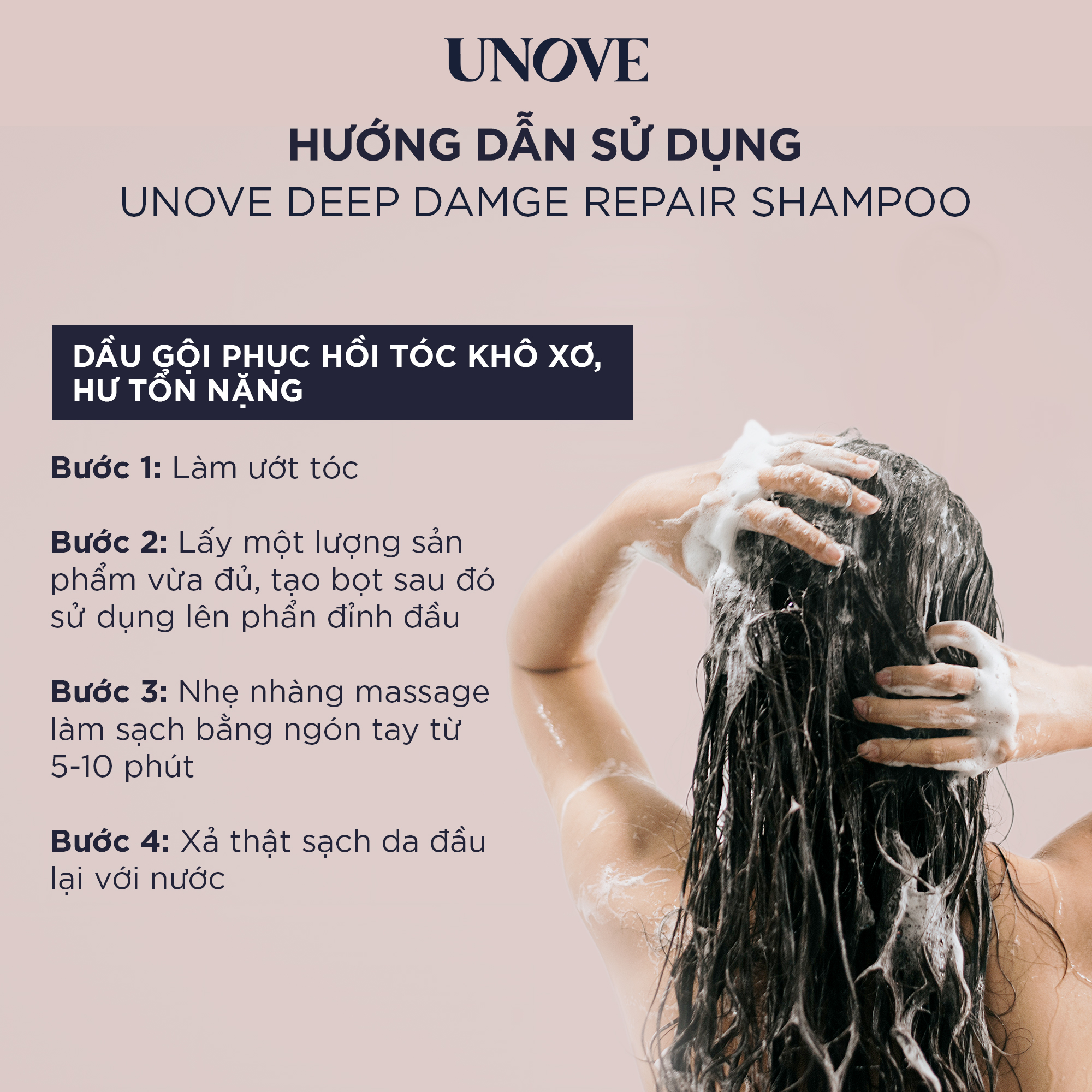 Combo gội dưỡng cải thiện tóc hư tổn nặng Unove Deep Damge Repair Shampoo x Unove Silk Oil.