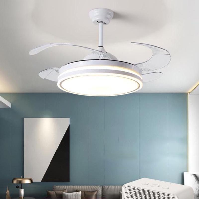 Quạt điện Đèn quạt vô hình Phòng khách Phòng ngủ hiện đại Quạt đơn giản Đèn quạt treo cái quạt