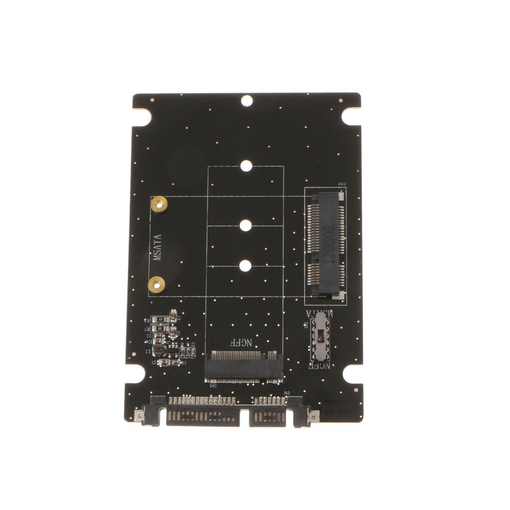 2piece mSATA/M.2 2242/2260/2280to SATA SSD Adapter Card Converter Board