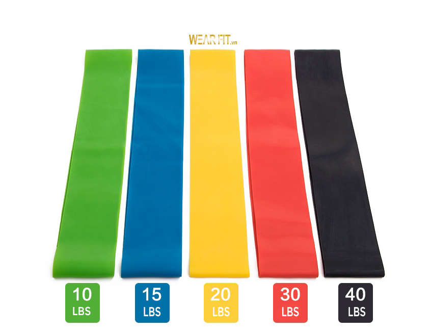 Bộ Miniband 5 dây - Bộ 5 dây kháng lực hỗ trợ các bài tập thể lực, màu sắc đa dạng, kích cỡ phong phú giúp bạn dễ dàng lựa chọn