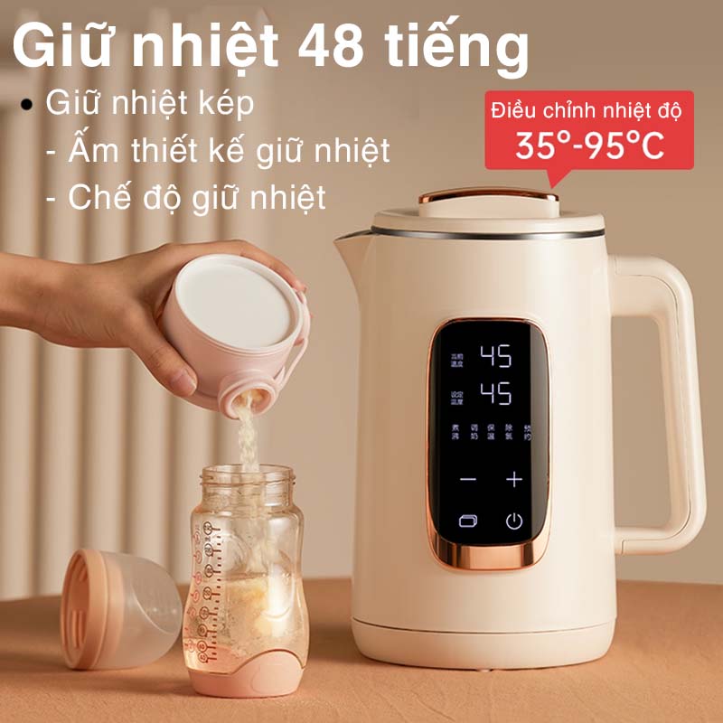 Ấm Đun Nước Siêu Tốc Khử Clo Guesmi - Bình Thuỷ Thông Minh Chọn Được Nhiệt Độ Cần Đun Công Suất 1500W Dung Tích 1,5 Lít