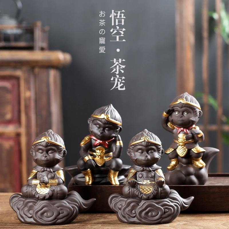 Tượng ngộ không Chắp tay - tượng khỉ - Trang trí bể cá - Phụ kiện trang trí ôtô -Shopleo