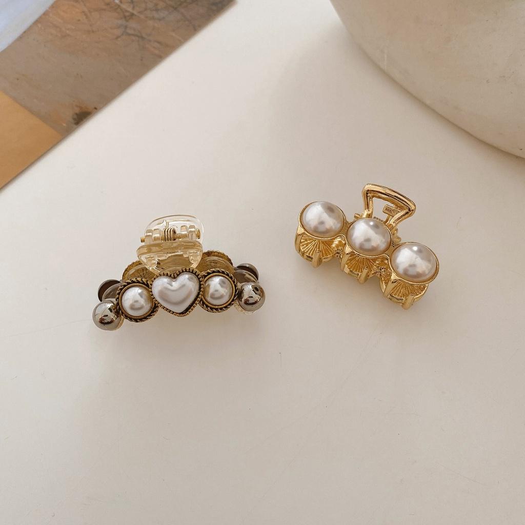 Set 2 Cái Kẹp Tóc Nhựa Và Kim Loại Ngọc Trai Nhân Tạo Nhỏ Phụ Kiện Tóc Cho Nữ Xu Hướng Hàn Quốc
