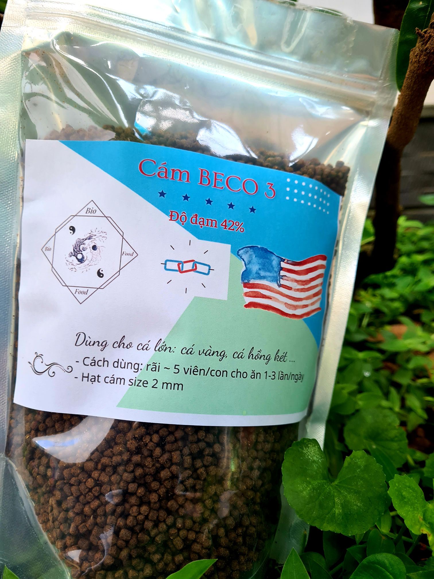 500g Cám BECO 3 NEW - Thức ăn cho cá lớn Bio Food túi zip 500 g