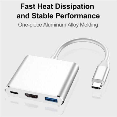 Bộ Hub Chia Nhiều Cổng Type C Sang USB-C 4K HDMI USB 3.0 3 Trong 1 Cho Macbook iPad Samsung TV