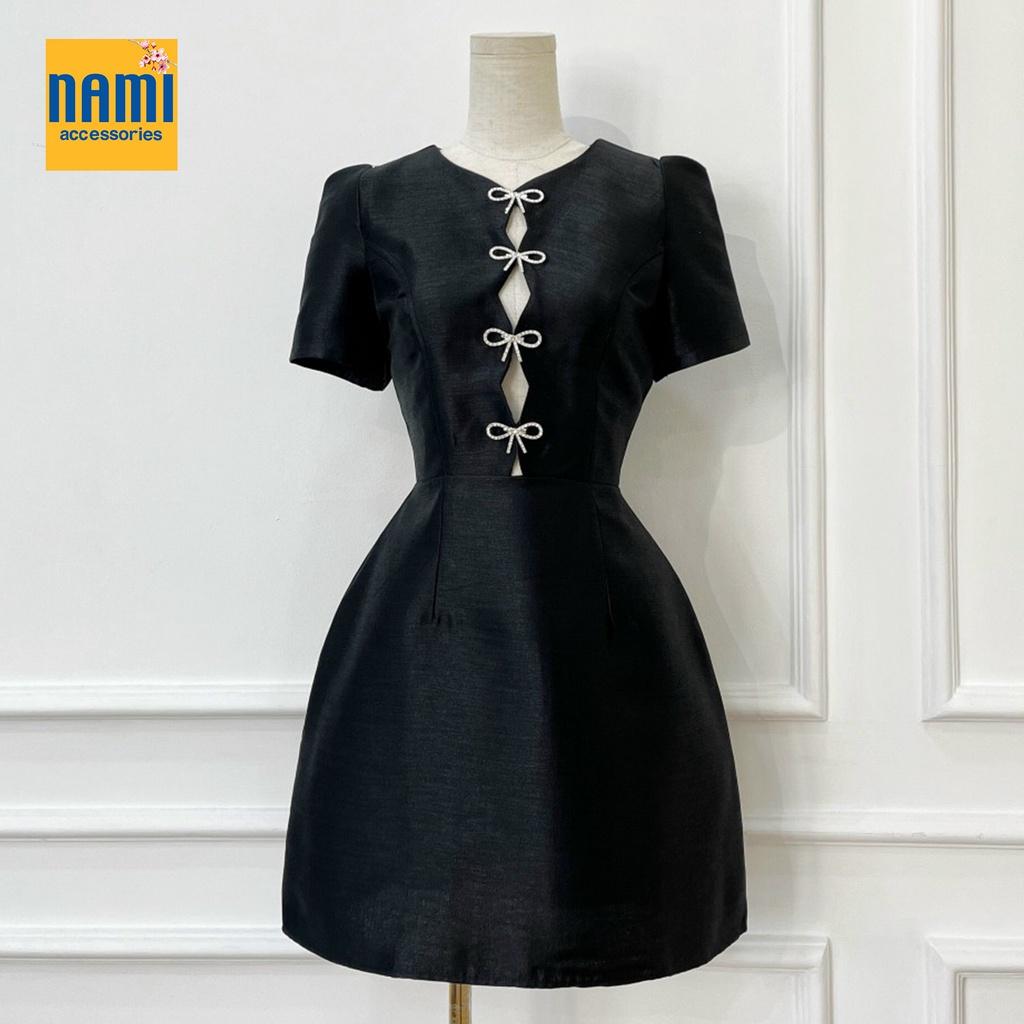 Đầm xoè đính ngực nơ đá cutout lạ mắt sexy gợi cảm - ATNU041