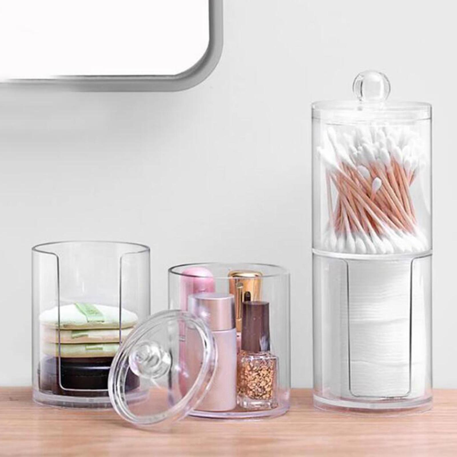 Storage Box Acrylic Multifunctional Storage Box Container Cosmetic Makeup Cotton Pad Organizer Save Space