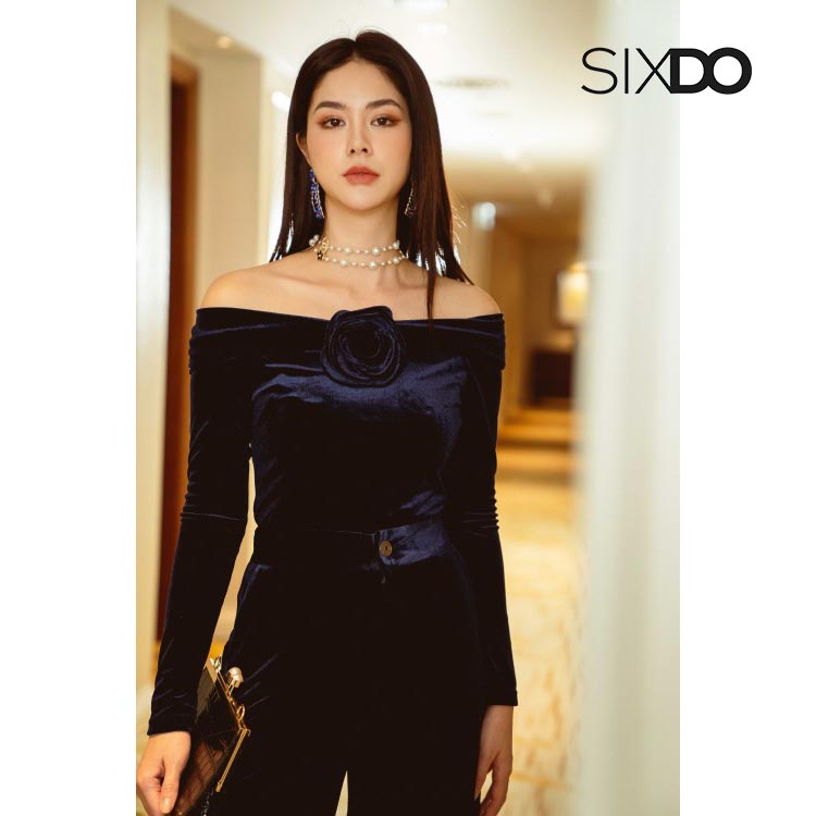 Áo nhung trễ vai thời trang SIXDO