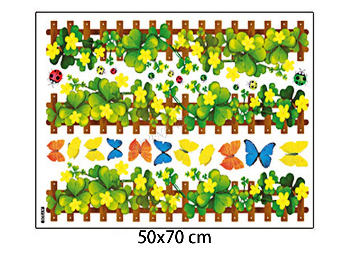 decal dán tường chân rào hoa vàng ay926