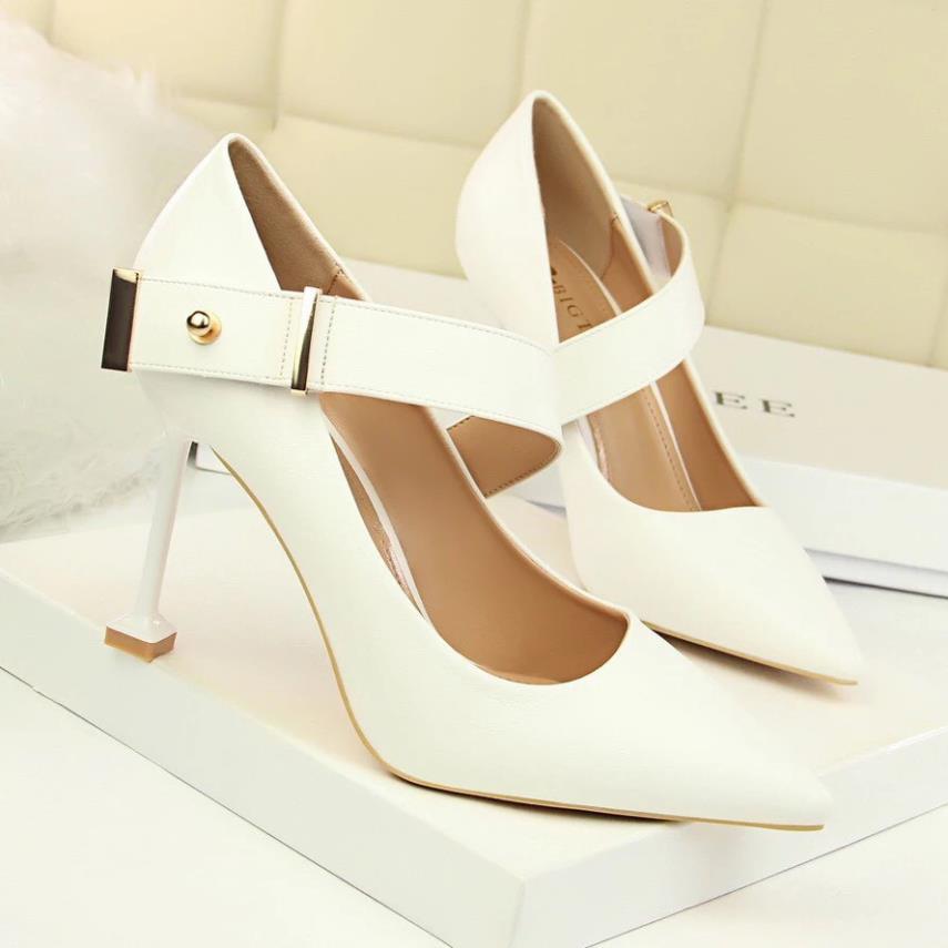 Hot 2023 Giày cao gót hàng hiệu, mũi nhọn, gót nhọn cao 8cm C39 VIETLAVANI