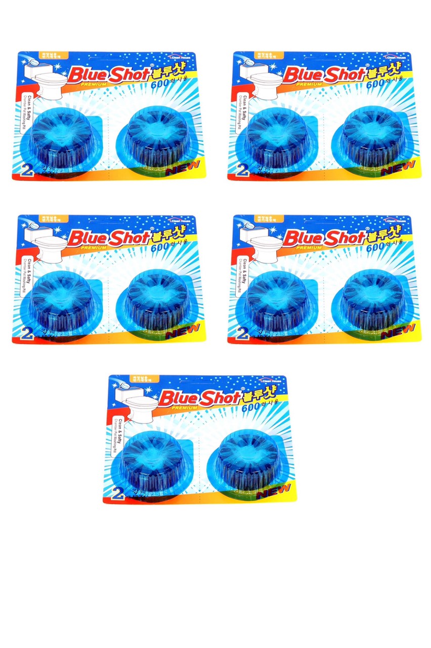 Bộ 5 Vỉ (10 viên) vệ sinh khử mùi bồn cầu cao cấp Hàn Quốc Blueshot (1 viên sử dụng được 600 lần xả tương đương thời gian hơn 1 tháng)