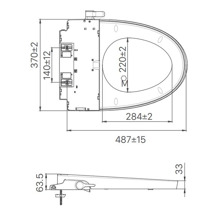 Nắp bồn cầu thông minh CW-S32, nắp bồn cầu rửa cơ không dùng điện