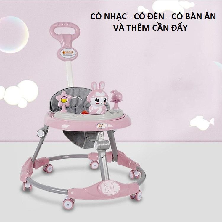 XE TRÒN TẬP ĐI CÓ CÁN ĐẨY - Xe Tròn Tập Đi Cho Bé Có Nhạc Vui Nhộn Điều Chỉnh Được Độ Cao Hàng Cao Cấp. .