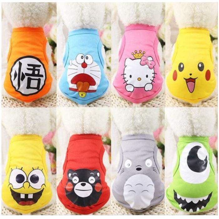 Áo ba lỗ hoạt hình cartoon cho chó mèo