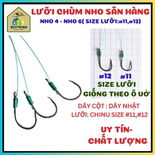 Lưỡi Chùm Nho Câu Câu Cá Tra , Cá Chim Giá Rẻ Nho 4 - Nho 6 Size Lưỡi #11,#12