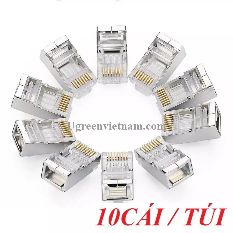 Hình ảnh Hộp 10 Cái Đầu Bấm Mạng Ugreen RJ45 CAT6 20333 - Hàng Chính Hãng