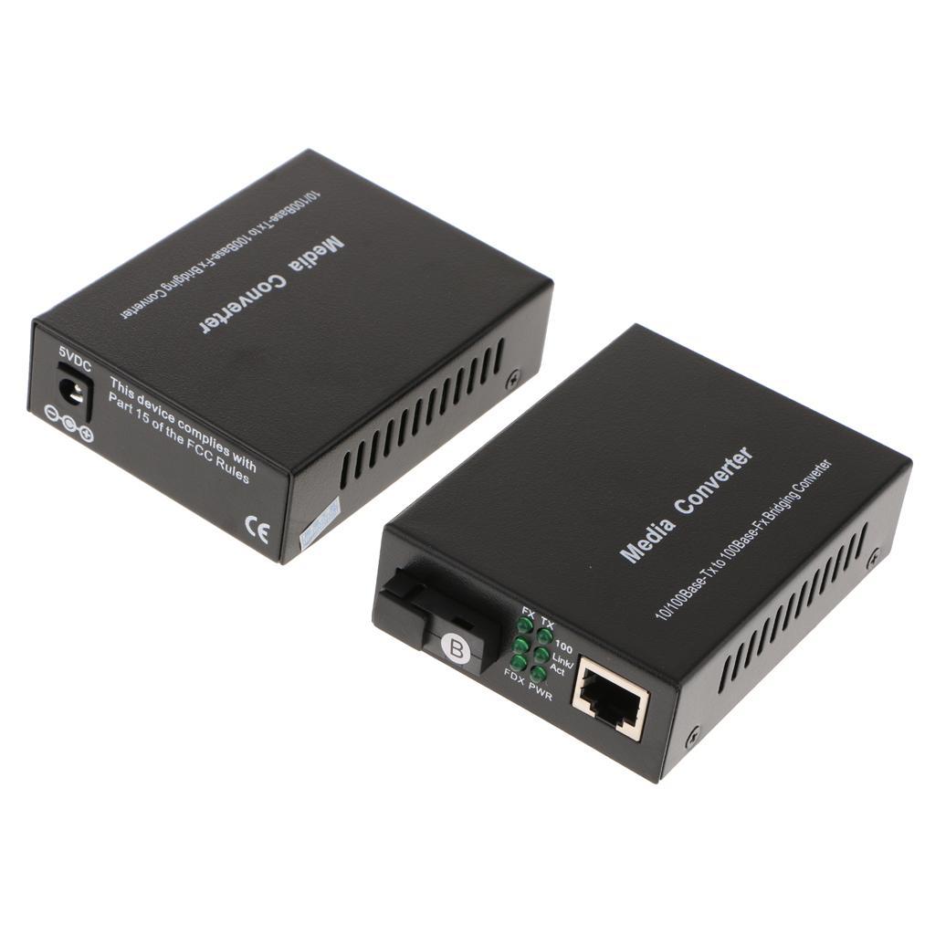 10/100Mbs Ethernet Media Converter Bi-Directional Single SC Fiber EU