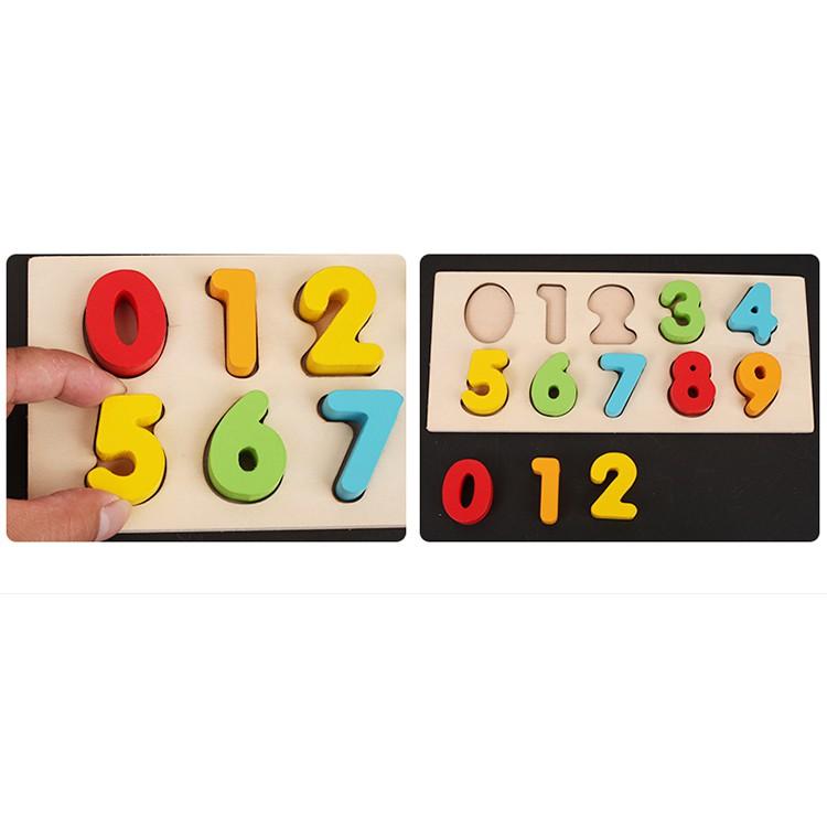 Đồ chơi Xe kéo thả hình khối và số đếm bằng gỗ loại đẹp cho bé