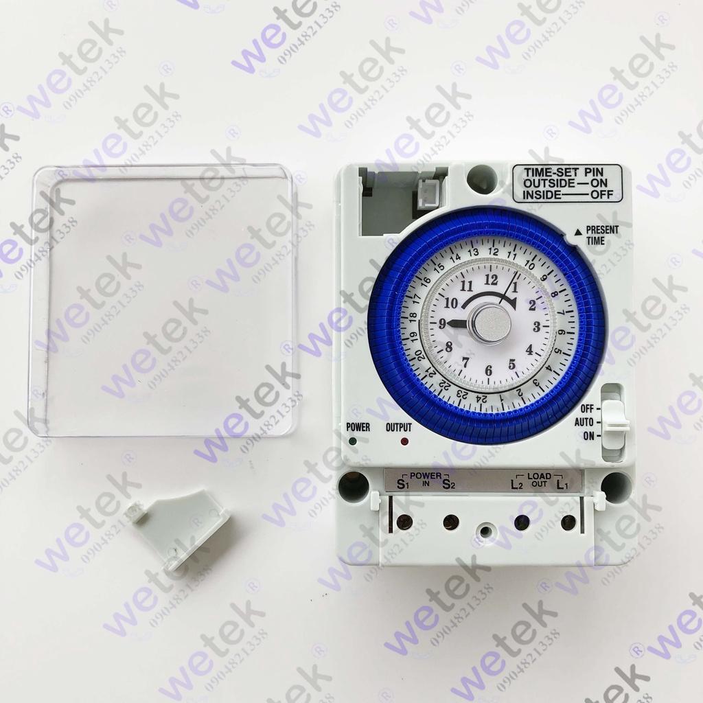 TB388 Timer 24 giờ 16A loại cơ, cài theo 15 phút, có pin tự sạc đi kèm, hàng công ty bảo hành