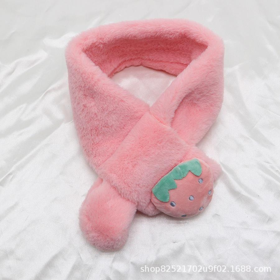 Khăn Quàng Cổ Lông Mềm Đính Trái Cây Cute Siêu Ấm