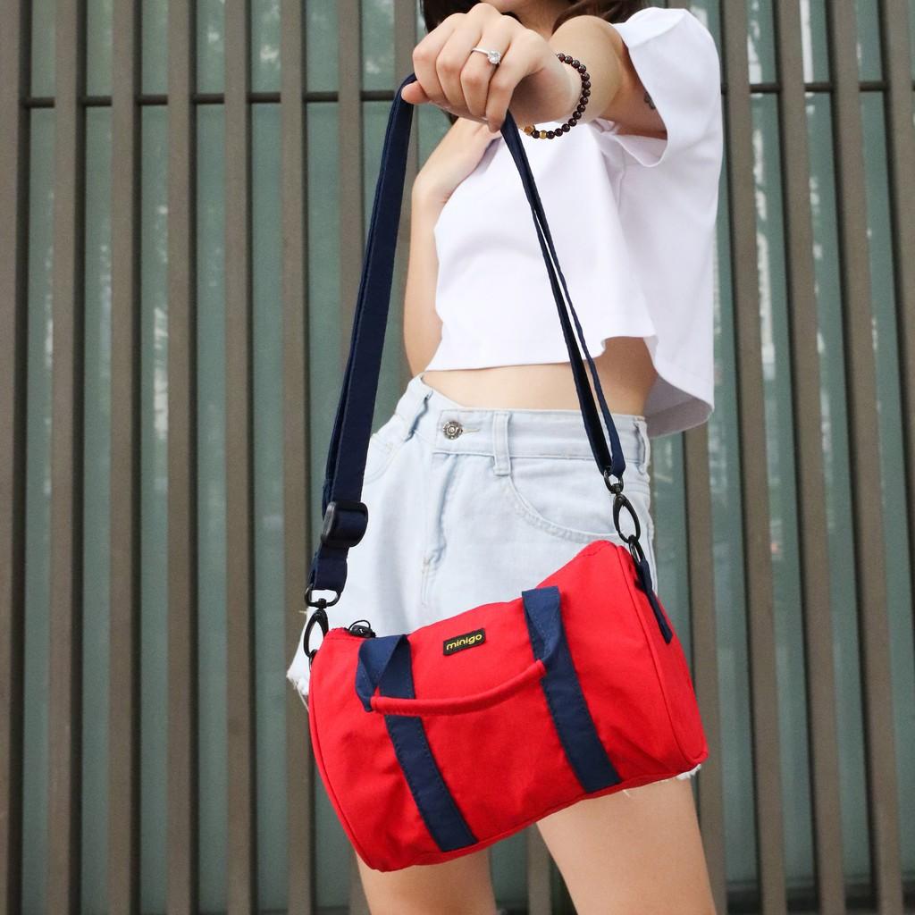 Túi Trống Đeo Chéo Mini Duffle Bag 1 Ngăn Lớn Có Dây Đeo | Thiết Kế Nhỏ Gọn Tiện Dụng Nhều Màu Trơn