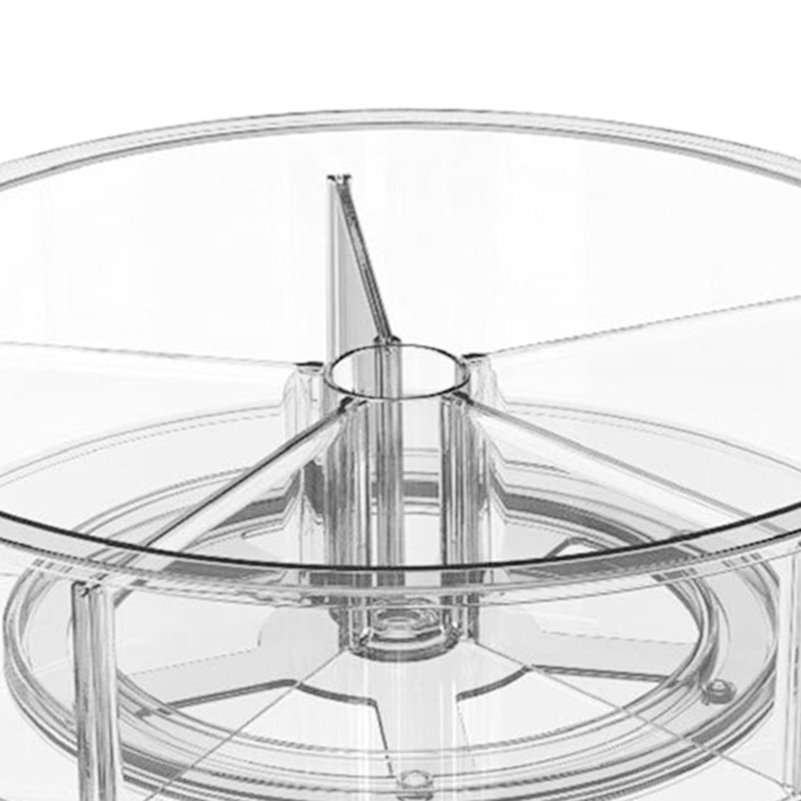 Divided   Turntable Storage Box Organizer  for Kitchen Cabinet