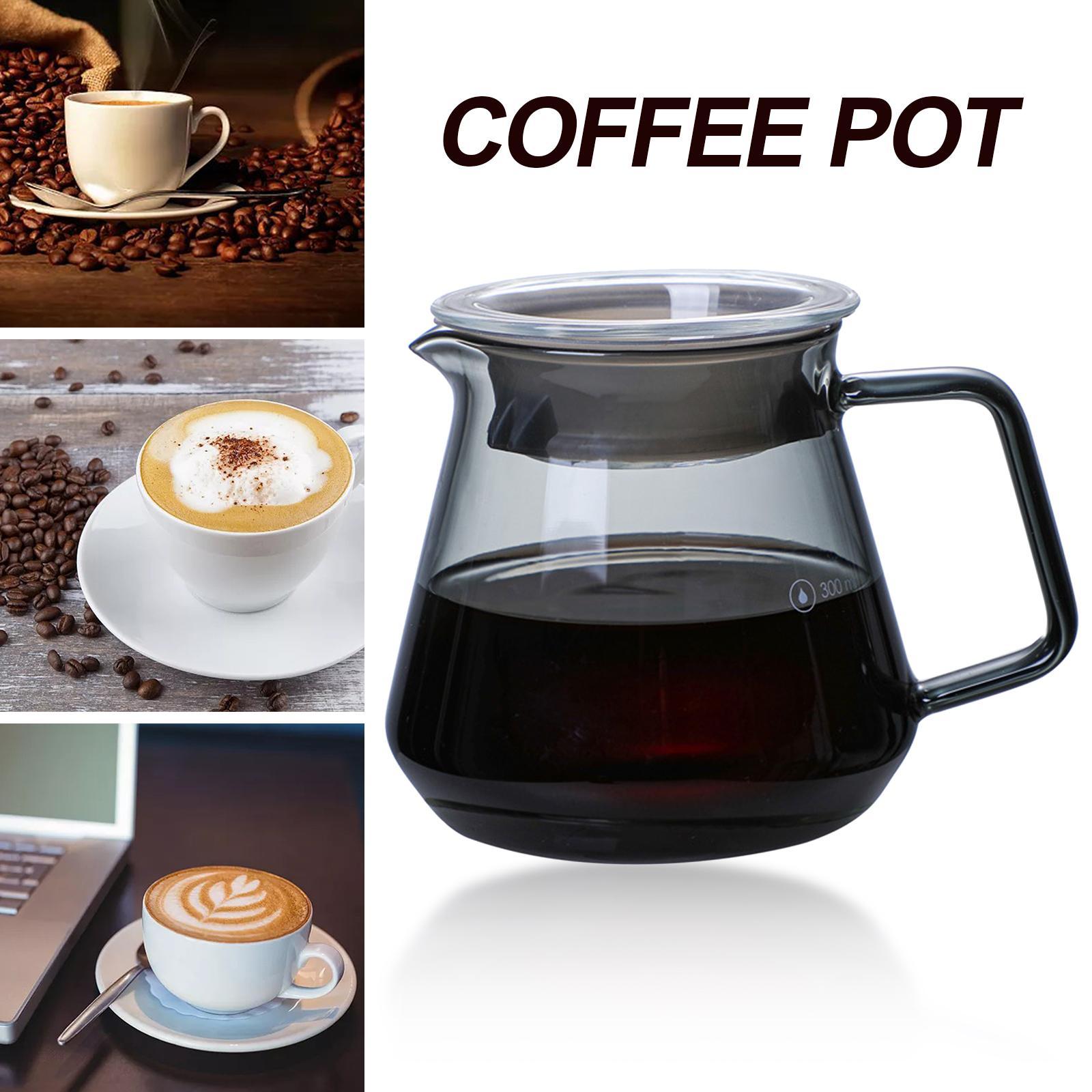 Pour Over Coffee Pot Carafe Coffee Brewer, Heat Resistant Coffee Maker for Barista Bar Cafe