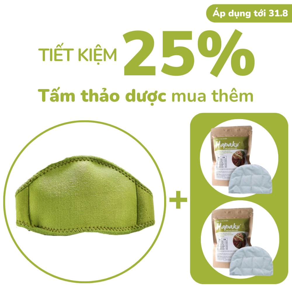 Bộ Đai Chườm Nóng Thảo Dược Giảm Đau Cổ Gáy Dùng Điện - Hapaku - 1 2 Tấm Thảo Dược