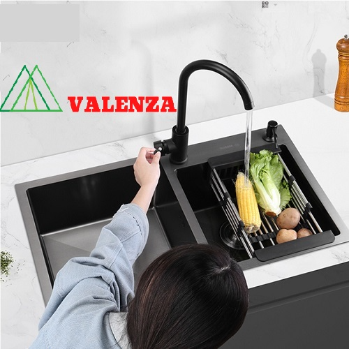 Vòi nước rửa chén nano kháng khuẩn Valenza inox 304 cao cấp vòi rửa chén bát nano kháng khuẩn cao cấp Valenza sus 304