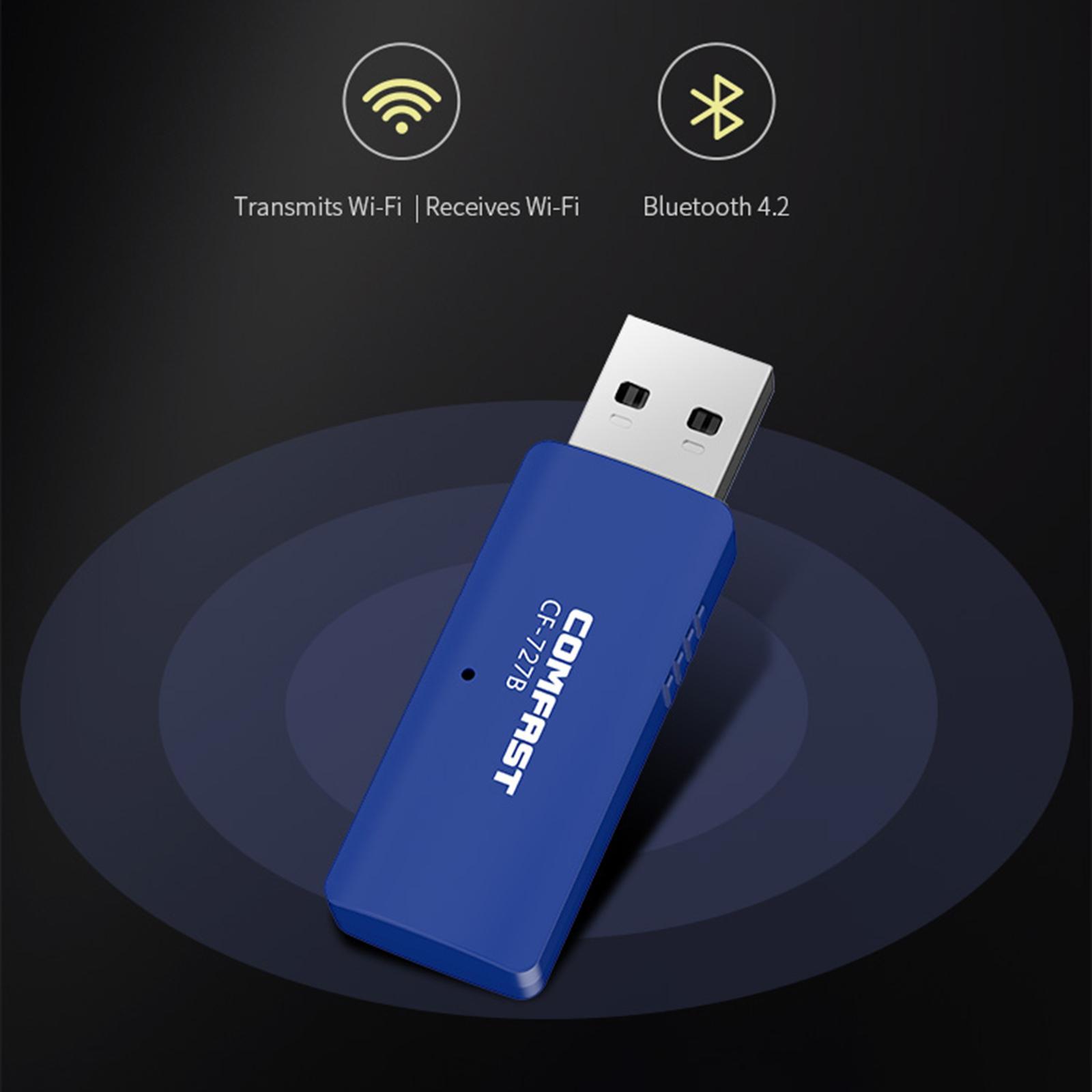 WiFi Adapter USB Bluetooth 4.2 Wireless Network Card Dual Band For Laptop PC