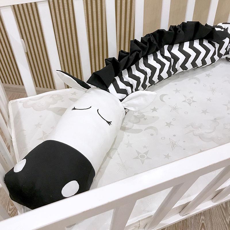 2M/3M Gối Cho Bé Sơ Sinh Giường Cũi Ốp Lưng Đen Trắng Ngựa Vằn Trẻ Em Giường An Toàn Vụ Tai Nạn Hàng Rào Đệm trẻ em Trang Trí Phòng Đồ Chơi