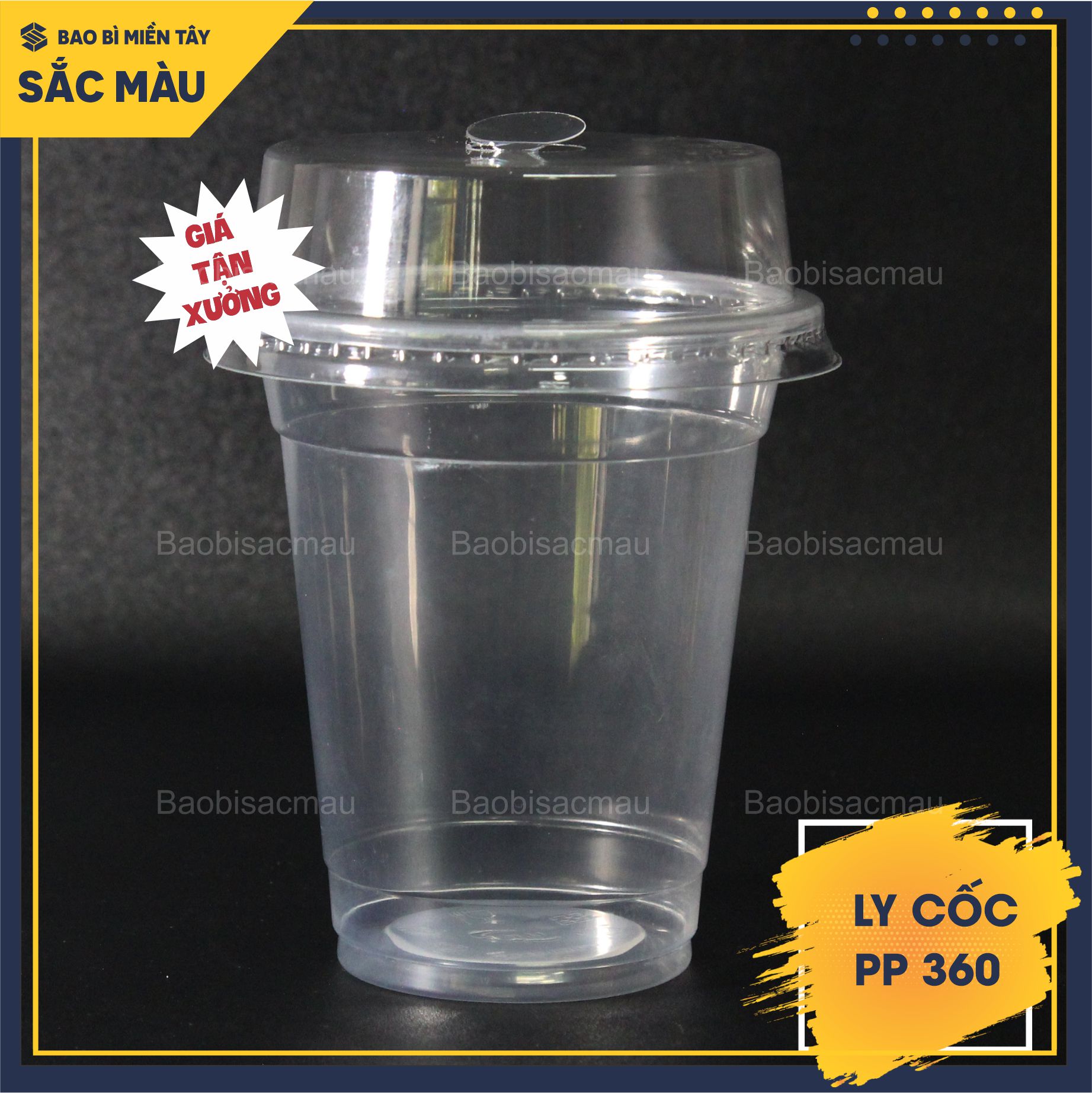 Sỉ 50 cốc nhựa/ ly nhựa PP 360ml kèm nắp