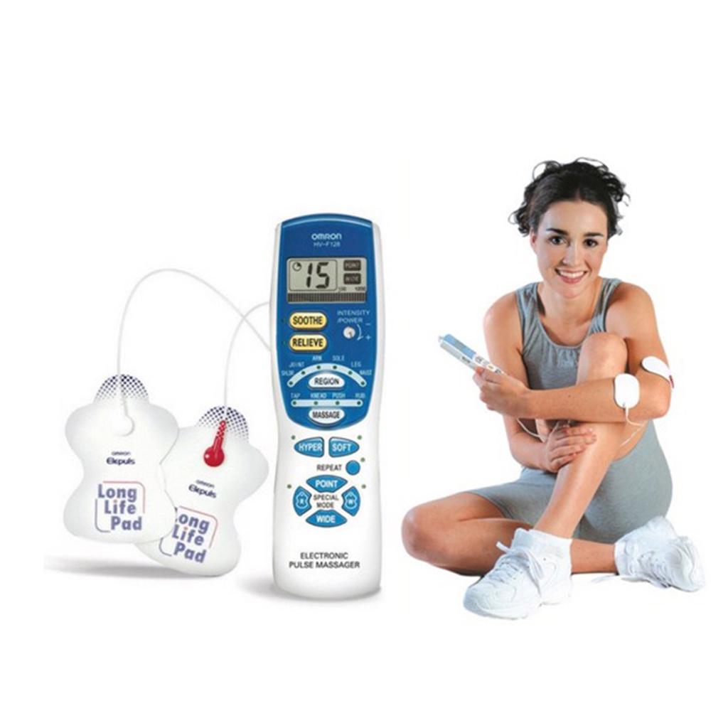 Máy Mát Xa Cổ Vai Gáy OMRON HV-F128 - Máy Massage Xung Điện Trị Liệu 12 Chế Độ Tự Động Theo Từng Vùng Cơ, Bảo Hành 1 Năm