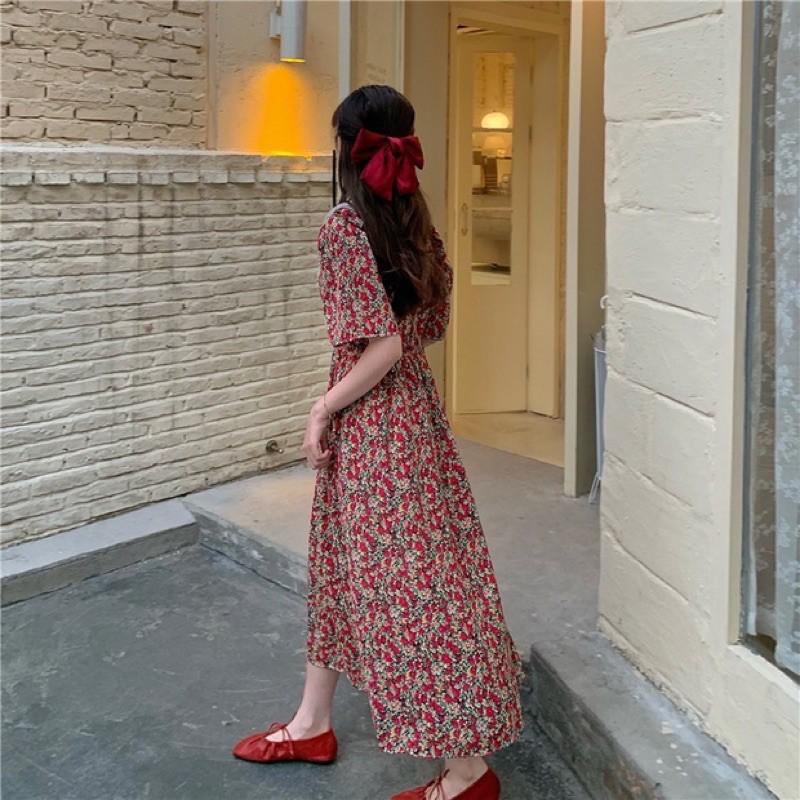 váy hoa cổ ren cho con bú