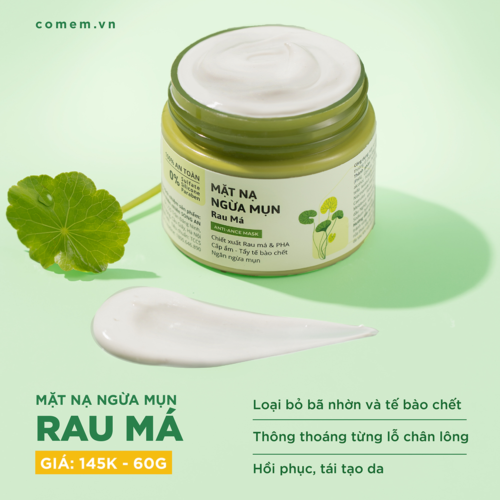 Mặt Nạ Đất Sét Rau Má Cỏ Mềm 60g