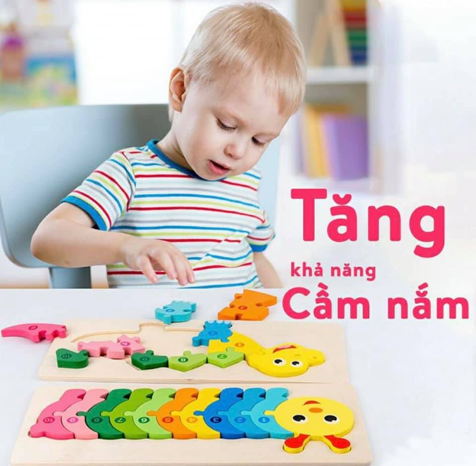 Đồ chơi ghép hình gỗ nổi cho bé học số đếm cực dễ- Xếp hình tranh ghép gỗ cho bé phát triển tư duy