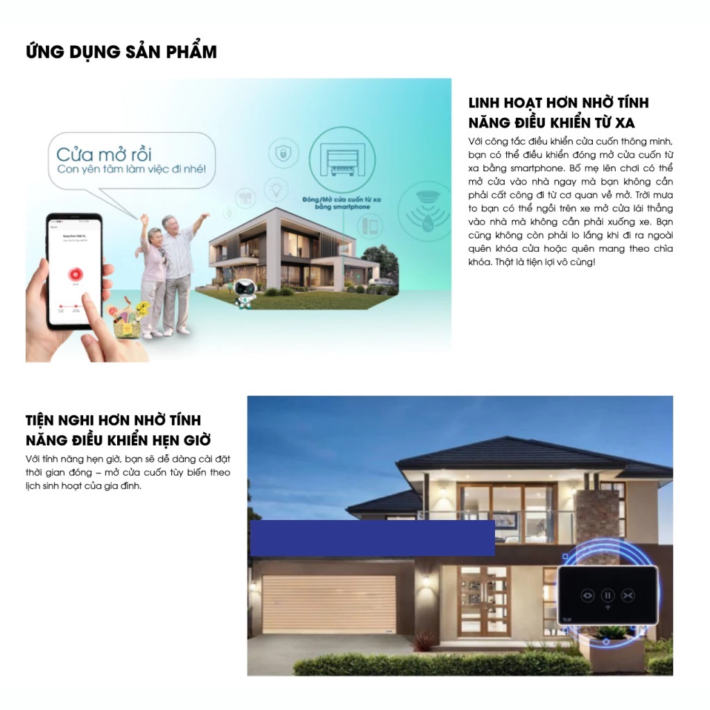Công tắc cửa cuốn thông minh Sothing Smart CTCU.WF CN.DOT , hẹn giờ điều khiển từ xa qua app- Hàng chính hãng