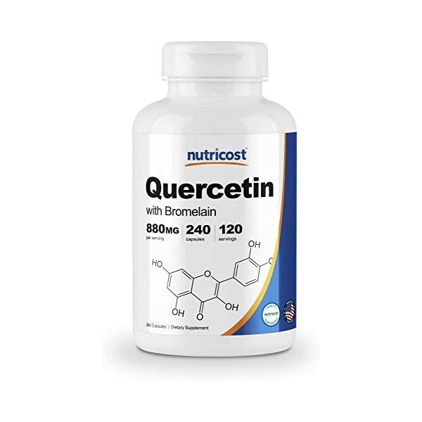 Nutricost Quercetin 880mg, 240 Veggie Capsules with Bromelain - 120 Servings - Gluten Free, Non-GMO