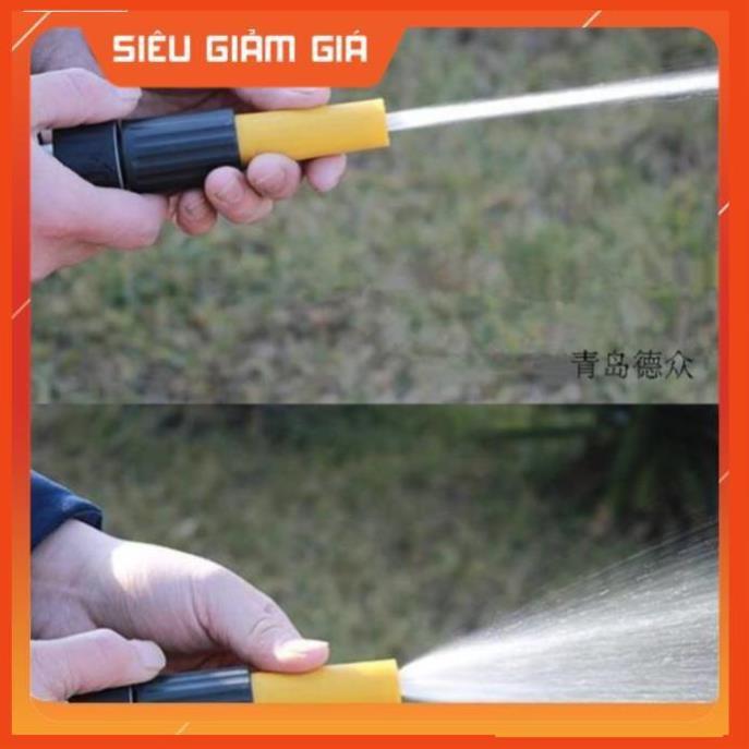 Bộ dây vòi xịt nước rửa xe, tưới cây . tăng áp 3 lần, loại 15m 206622-5 cút sập,nối vàng+ tặng đai